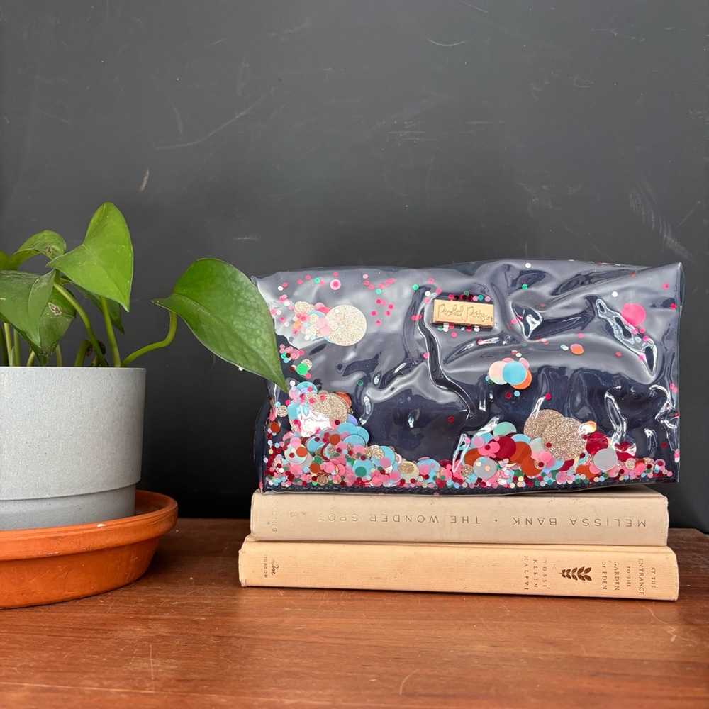 Packed Party The Essentials Vanity Bag in Navy Blue Confetti